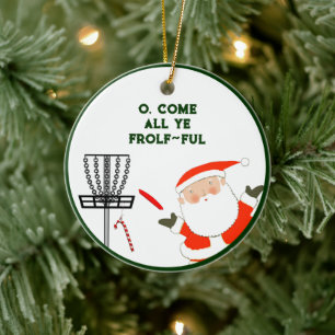 Adorno De Cerámica navidades de golf en disco personalizados
