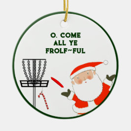 Adorno De Cerámica navidades de golf en disco personalizados