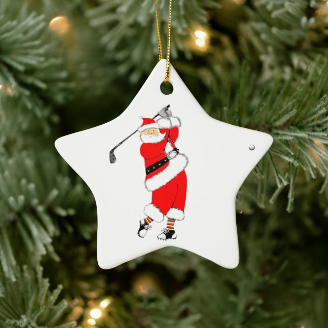 Adorno De Cerámica Navidades de golf personalizados (Árbol)