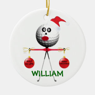 Adorno De Cerámica Navidades de Golfer
