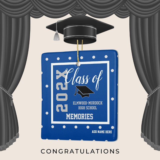 Adorno De Cerámica Navidades de Graduación Blue Personalized (Graduation gifts boys love)