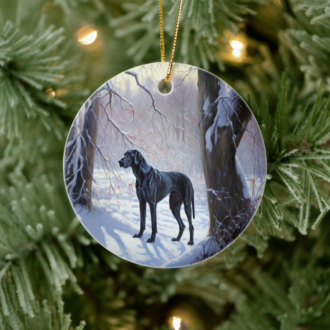 Adorno De Cerámica Navidades de Great Dane Let It Snow (Árbol)
