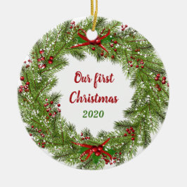 Adorno De Cerámica Navidades de guirnaldas de vacaciones personalizad