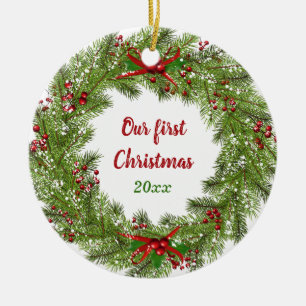 Adorno De Cerámica Navidades de guirnaldas navideñas personalizados C