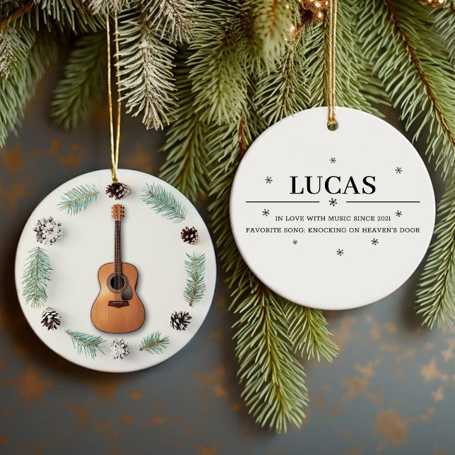 Adorno De Cerámica Navidades de guitarra clásicos Wreath Pine Cone Pe (Subido por el creador)
