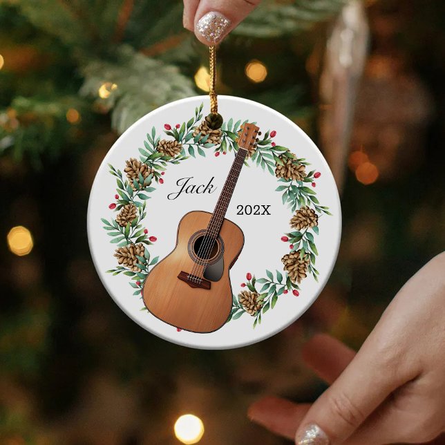 Adorno De Cerámica Navidades de guitarra clásicos Wreath Pine Cones M (Subido por el creador)