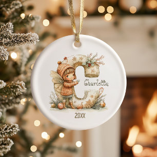 Adorno De Cerámica Navidades de hadas personalizadas y personalizadas