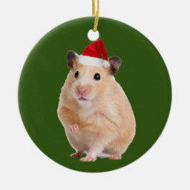 Adorno De Cerámica Navidades De Hamster Con Gorra Scaft