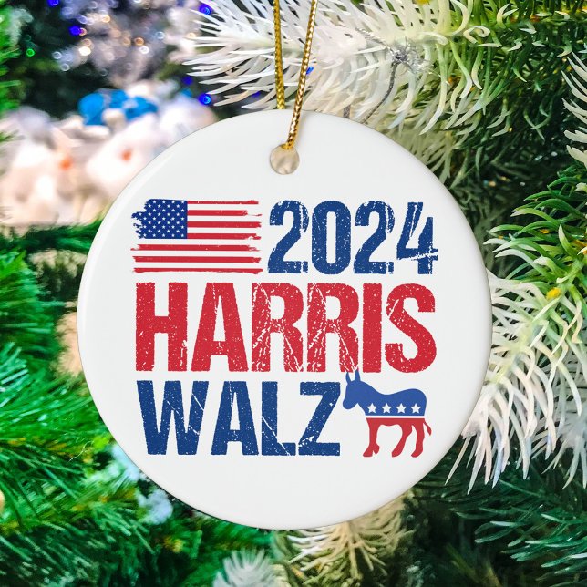 Adorno De Cerámica navidades de Harris Walz Donkey 2024 (Subido por el creador)