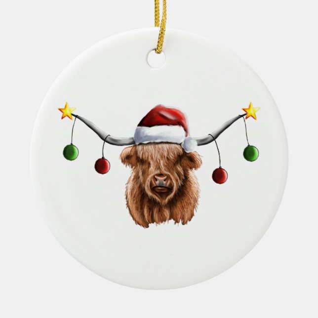 Adorno De Cerámica Navidades de Have a Merry Hielan Coo (Frente)