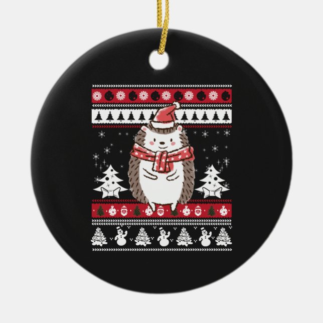 Adorno De Cerámica Navidades de Hedgehog (Frente)