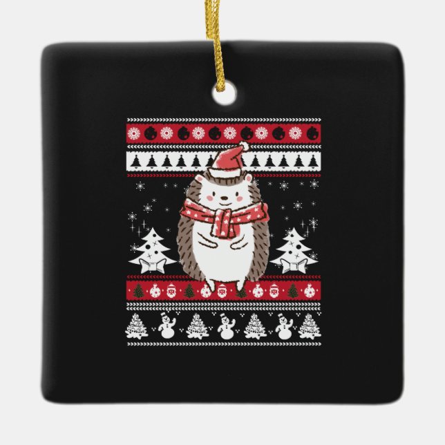 Adorno De Cerámica Navidades de Hedgehog (Anverso)