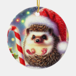 Adorno De Cerámica Navidades de Hedgehog Holiday Hedgie