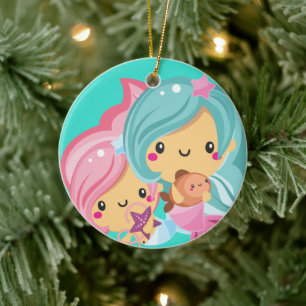 Adorno De Cerámica Navidades de hermanas princesas de sirvientas