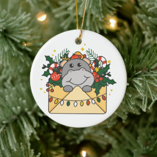 Adorno De Cerámica Navidades de Hippo Carta Animales de Invierno Hipp