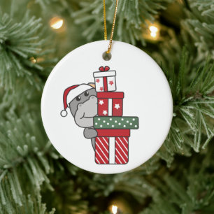 Adorno De Cerámica Navidades de Hippo entregan animales de invierno H