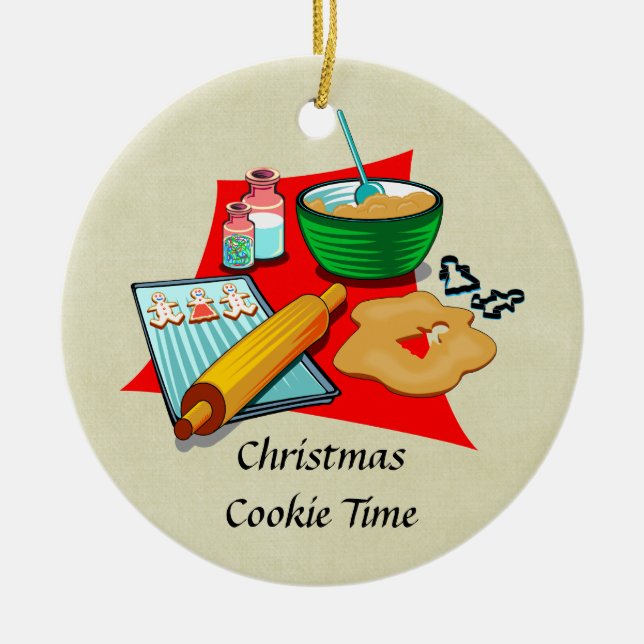 Adorno De Cerámica Navidades de Holiday Baking Cookies Ingredientes B (Frente)
