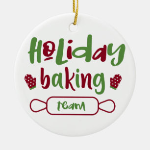 Adorno De Cerámica Navidades de Holiday Baking Team Oven Mitts Red Gr