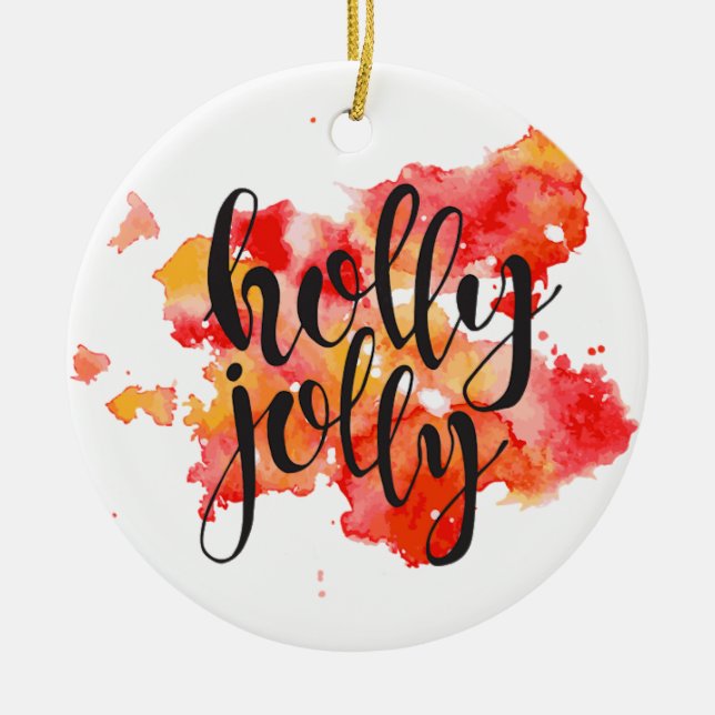 Adorno De Cerámica Navidades de Holly Jolly (Frente)