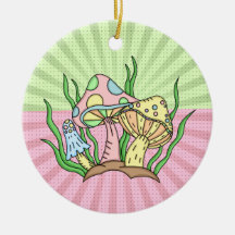 Navidades de hongos de arte pop retro personalizad