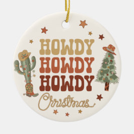 Adorno De Cerámica Navidades de Howdy, Navidades de Cowboy
