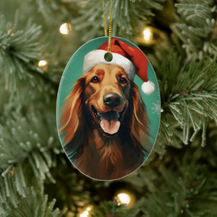 Adorno De Cerámica Navidades de Irish Setter pinchan obras de arte