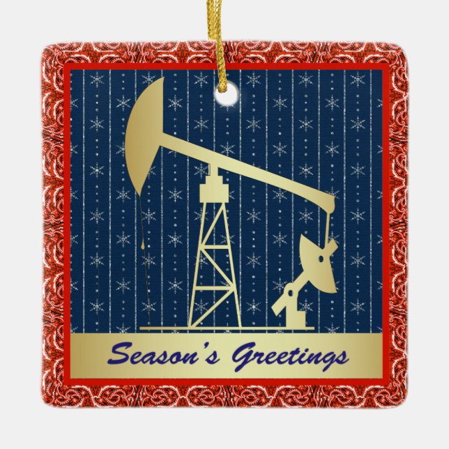 Adorno De Cerámica Navidades de Jack de la Bomba de Petróleo (Anverso)