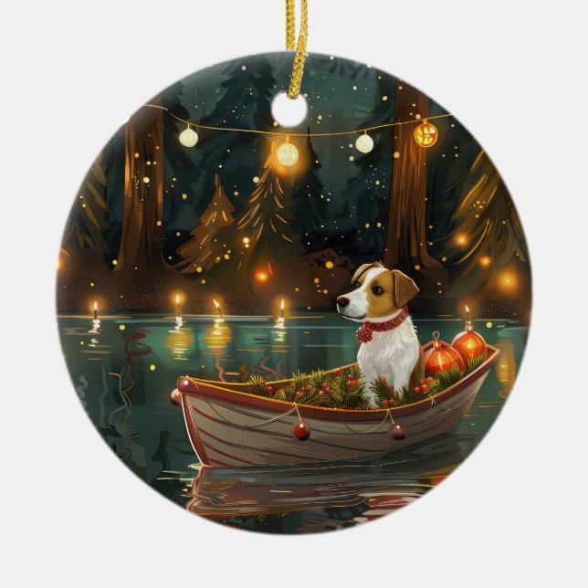 Adorno De Cerámica Navidades de Jack Russell (Frente)