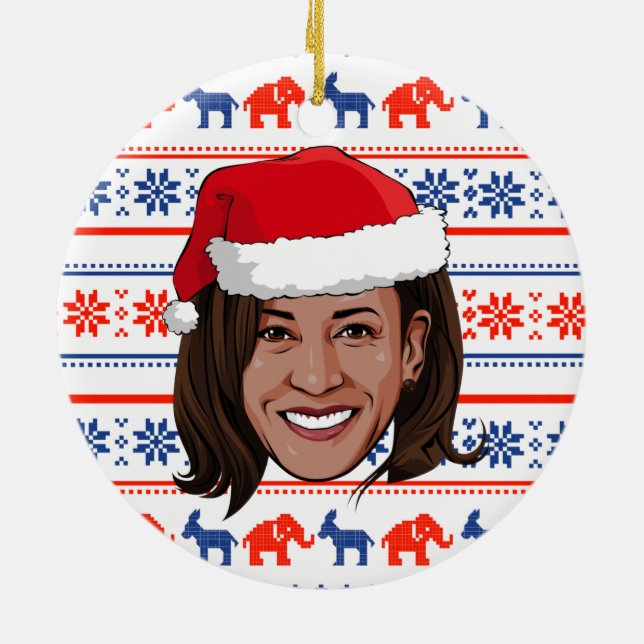 Adorno De Cerámica Navidades de Kamala Harris (Atrás)