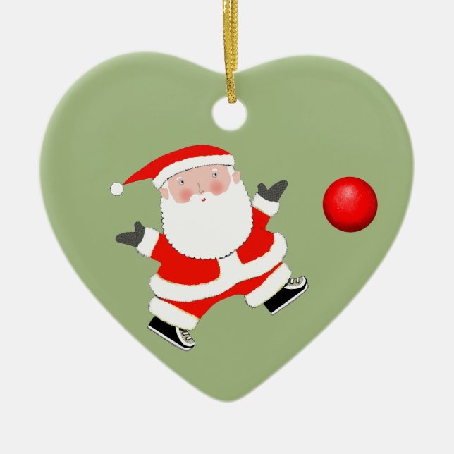 Adorno De Cerámica Navidades de Kickball personalizados (Frente)