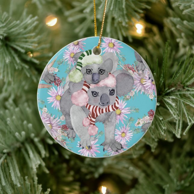 Adorno De Cerámica Navidades de Koala Azul vinícola (Árbol)