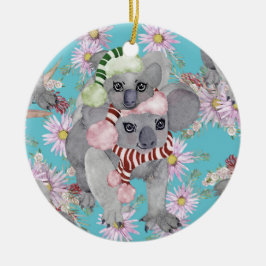 Adorno De Cerámica Navidades de Koala Azul vinícola