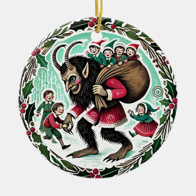 Adorno De Cerámica Navidades de Krampus (Frente)