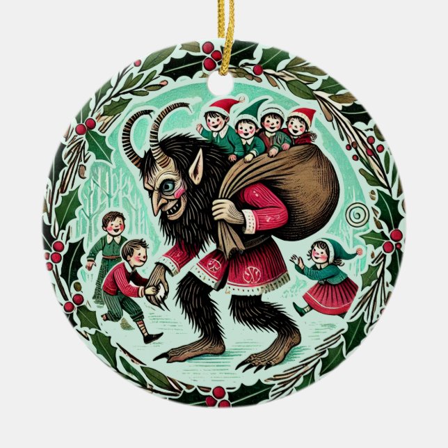 Adorno De Cerámica Navidades de Krampus (Frente)