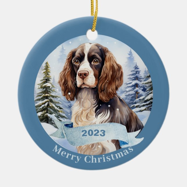 Adorno De Cerámica Navidades de la acuarela española Springer (Frente)