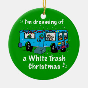 Adorno De Cerámica Navidades de la basura blanca