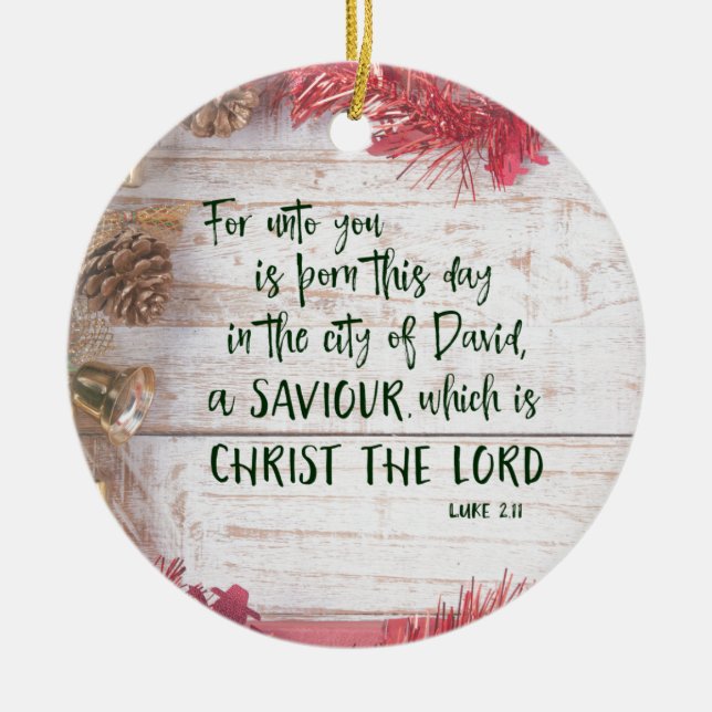 Adorno De Cerámica Navidades de la Biblia contra la Biblia de KJV (Frente)