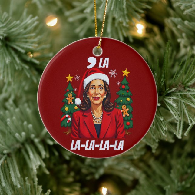 Adorno De Cerámica Navidades de la Comma La Kamala Harris (Árbol)