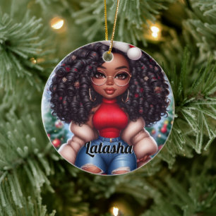 Adorno De Cerámica Navidades de la Corte Africana de Estados Unidos
