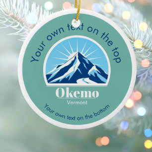 Adorno De Cerámica Navidades de la estación de esquí de Okemo Colorad