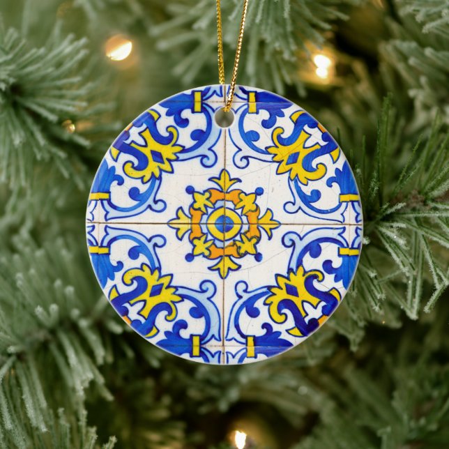 Adorno De Cerámica Navidades de la familia Azulejo Panel Tiles (Árbol)