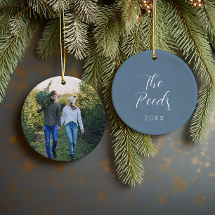 Adorno De Cerámica Navidades de la familia personalizado Photo Keepsa