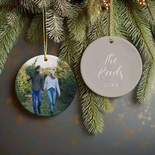 Adorno De Cerámica Navidades de la familia personalizado Photo Keepsa
