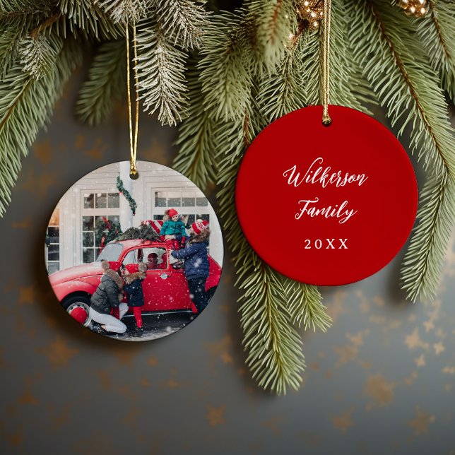 Adorno De Cerámica Navidades de la familia personalizado Photo Keepsa (Subido por el creador)