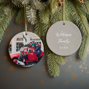 Adorno De Cerámica Navidades de la familia personalizado Photo Keepsa