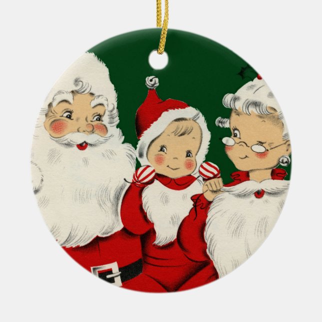 Adorno De Cerámica Navidades de la familia Santa (Frente)