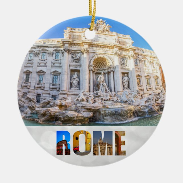Adorno De Cerámica Navidades de la Fontana di Trevi Roma (Frente)