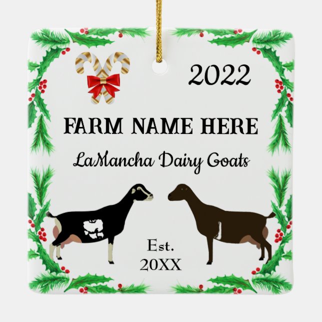 Adorno De Cerámica Navidades de la granja lechera LaMancha personaliz (Reverso)