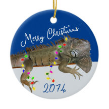 Navidades de la Iguana Mascota de Merry y Bright