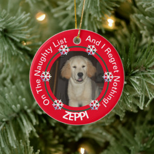 Adorno De Cerámica Navidades de la lista de traviesos del mascota Sno